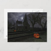 魔女コテージカボチャ灯篭 ポストカード (正面/裏面)