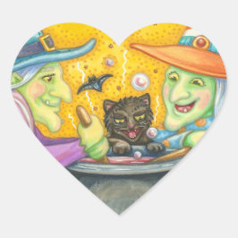 魔女シスターと黒猫ステッカーハートシート ハートシール