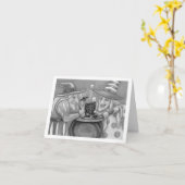 魔女シスターブラックキャット&ハロウィンビール カード (黄色い花)