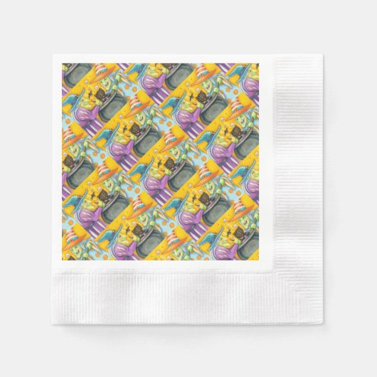 魔女シスターブラックキャット&ハロウィンビール 縁ありカクテルナプキン (正面)