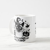 魔女シャム語：ハロウィーンの魔法の旅 コーヒーマグカップ (正面左)