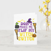 魔女スイッチのおもしろいハロウィンWをフリップしない カード (黄色い花)