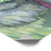 魔女タビー猫 ムーン アート プリント ポスター (角)