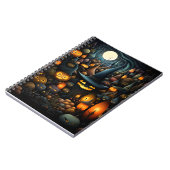 魔女ハットとカボチャのハロウィンクールパターン ノートブック (左側)