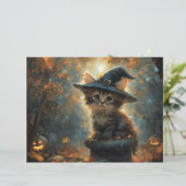 魔女ハットのスクラップブックを着たかわいい子猫紙 (スタンド正面)