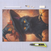 魔女ハットデコップハロウィーンキティ猫 薄葉紙 (クラフト)