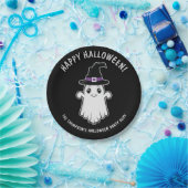 魔女ハットハロウィンの可愛い漫画幽霊スピリット ペーパープレート (パーティー)