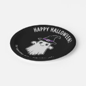 魔女ハットハロウィンの可愛い漫画幽霊スピリット ペーパープレート (アングル)