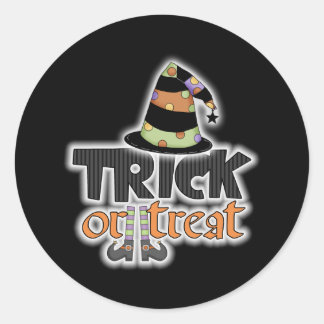 魔女ハットハロウィンをトリックまたは治療する ラウンドシール