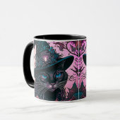 魔女ハットハロウィンマグ付きリーガルブラックキャット マグカップ (正面左)