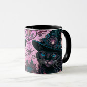 魔女ハットハロウィンマグ付きリーガルブラックキャット マグカップ (正面右)