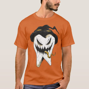 魔女ハットハロウィーンの怖い妖怪の歯 Tシャツ