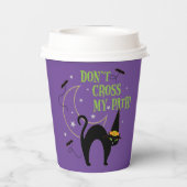 魔女ハットパープルのそれほど怖くない黒猫 紙コップ (裏面)