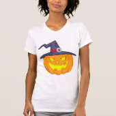 魔女ハット付きハロウィーンカボチャTシャツ Tシャツ (正面)