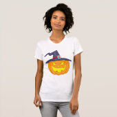 魔女ハット付きハロウィーンカボチャTシャツ Tシャツ (正面フル)