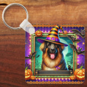 魔女ハット付きハロウィーン犬 キーホルダー (正面)