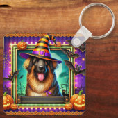 魔女ハット付きハロウィーン犬 キーホルダー (裏面)
