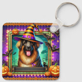 魔女ハット付きハロウィーン犬 キーホルダー (裏面)