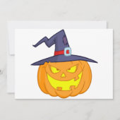 魔女ハット招待状付きハロウィーンカボチャ 招待状 (正面)