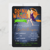 魔女ハロウィーンのバクロレットパーティーを飲む 招待状 (正面)