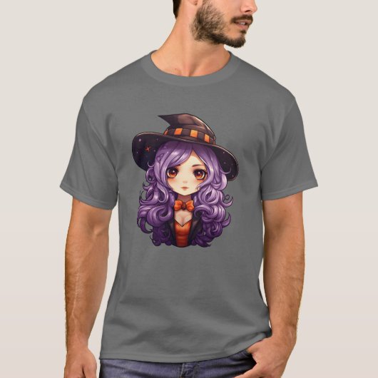 魔女ハロウィーンの少女 Tシャツ (正面)