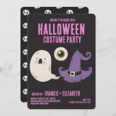 魔女ハロウィーンの衣装幽霊パーティー 招待状 (正面/裏面)