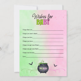 魔女ハロウィーンの赤ちゃんシャワーの願いベビーゲーム 招待状