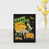 魔女ハロウィーンハロウィンの カード (黄色い花)