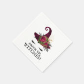 魔女ハロウィーン赤い魔女ハットを飲む スタンダードカクテルナプキン (角)