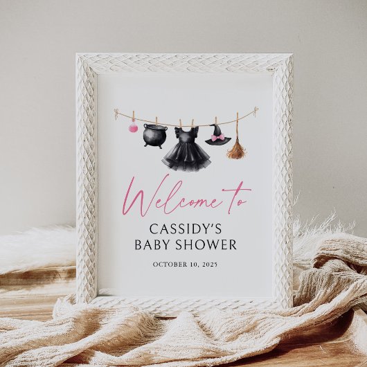 魔女ハロウィーン赤ちゃんシャワー歓迎サイン ポスター