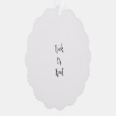 魔女ハロウィーン10月の悪い良い追加の名前シンプル オーナメントカード (右)