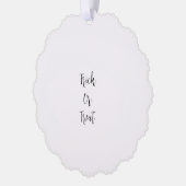 魔女ハロウィーン10月の悪い良い追加の名前シンプル オーナメントカード (左)