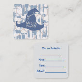 魔女パーティーの招待状： ノートカード (正面/裏面)