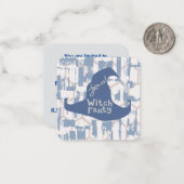 魔女パーティーの招待状： ノートカード (正面/裏面インサイチュ)