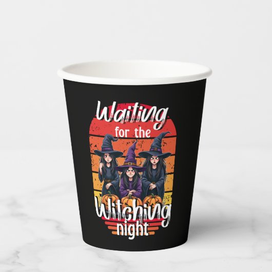 魔女パーティー魔女の夜を待っ不気味て 紙コップ (正面)