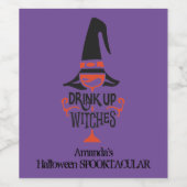 魔女パープルハロウィーンを飲む ワインラベル (シングルラベル)
