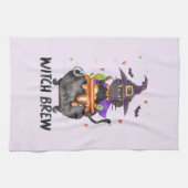 魔女ビール – 魔女を身に着けた猫 キッチンタオル (横)