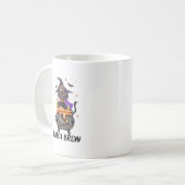 魔女ビール – 魔女を身に着けた猫 コーヒーマグカップ (正面左)