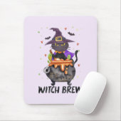 魔女ビール – 魔女を身に着けた猫 マウスパッド (マウス)
