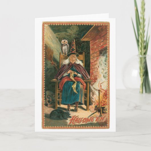 魔女ファッションドのハロウィン カード (正面)