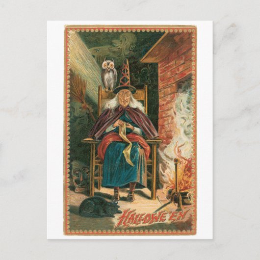 魔女ファッションドのハロウィン ポストカード (正面)