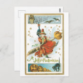 魔女ファッションドのハロウィン ポストカード (正面/裏面)