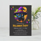 魔女ブラックキャット仮装ハロウィンパーティー 招待状 (スタンド正面)