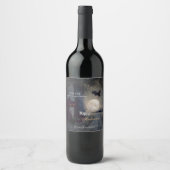 魔女ブリュー幽霊のよく出るハロウィーンブラックキャット ワインラベル (正面)