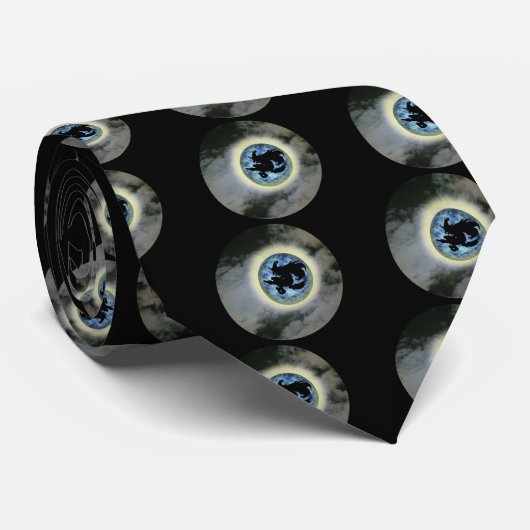 魔女ブロムスティックフルムーンハロウィン ネクタイ (ロール)