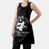 魔女ブロムスティック飛んでいるレッスンのハロウィーン エプロン (インサイチュ)