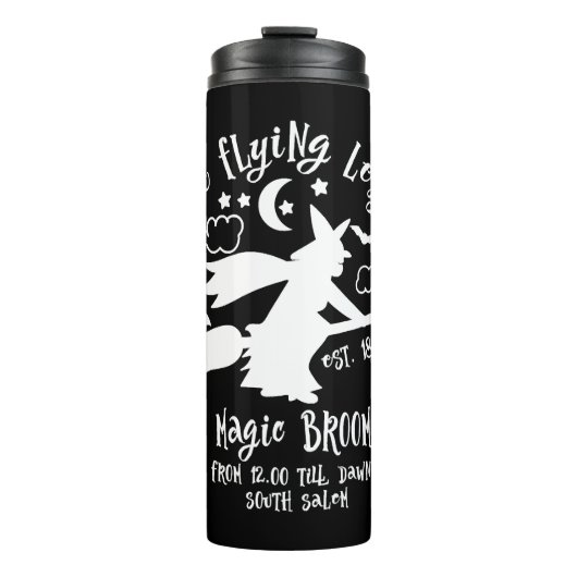 魔女ブロムスティック飛んでいるレッスンのハロウィーン タンブラー (正面)