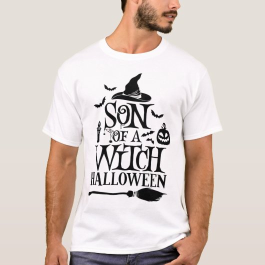 魔女ベビーの面白いハロウィーンの息子 Tシャツ (正面)