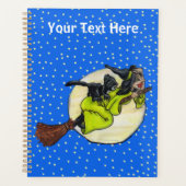 魔女ホールディングハット飛んでいるオンブロム過去満月 プランナー手帳 (正面)