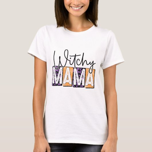 魔女ママ - ハロウィン Tシャツ (正面)
